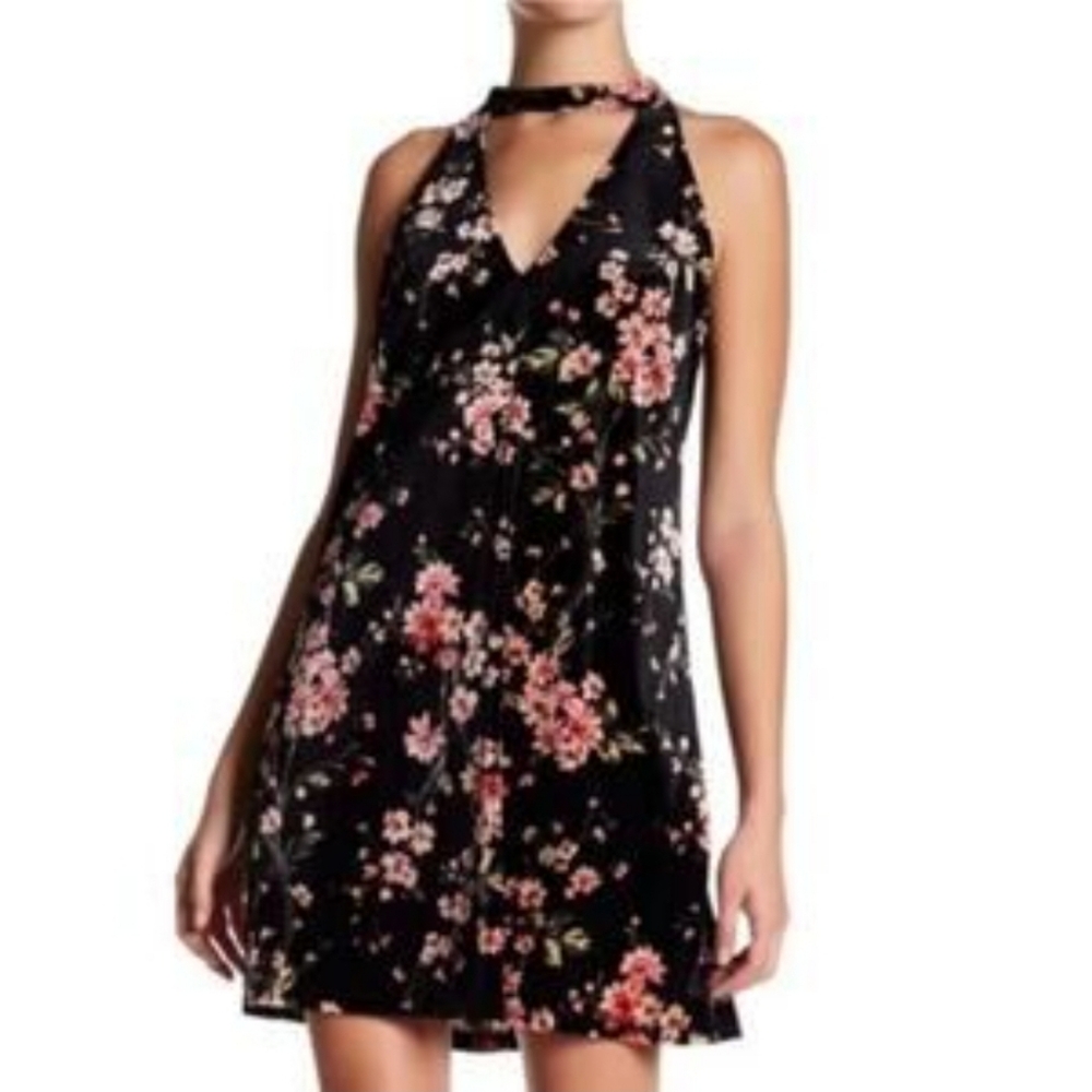 Velvet floral dress